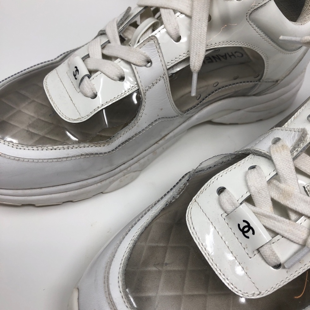 RARE!!! Chanel SS18 transparent & white sneakers - Picture 2 of 4